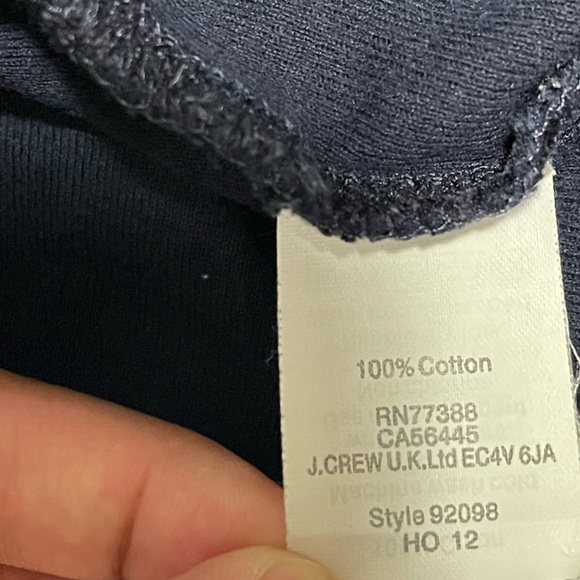 J. Crew 100% Cotton Perfect Fit Navy Blue Tank Top Size Large - Picture 5 of 5